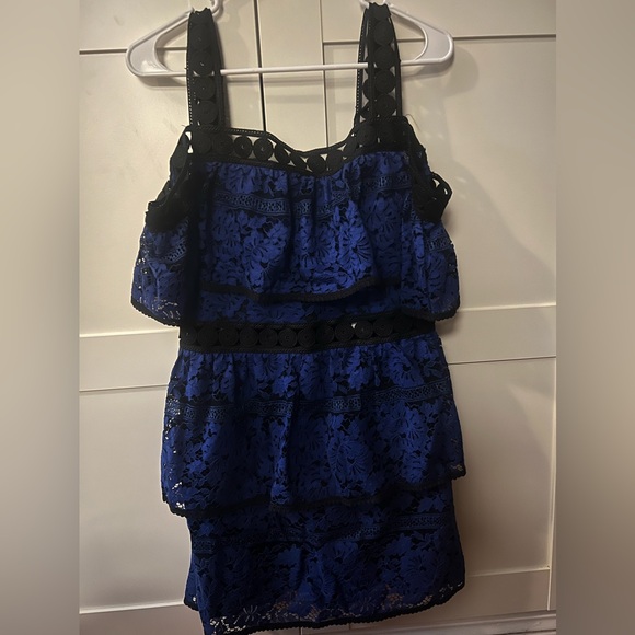 Lace Off the Shoulder Tiered Dress - Picture 1 of 4